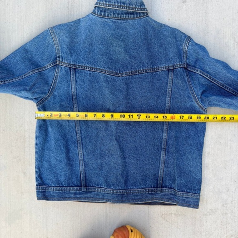 Vintage Bill Blass Jean Jacket Womens XL Blue Denim Deep Indigo 90's - Picture 5 of 6